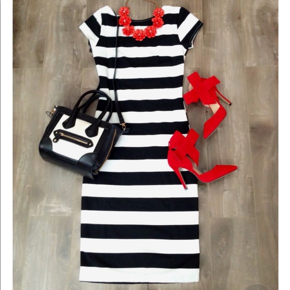 Navy Striped Dress - Picture 6 of 6